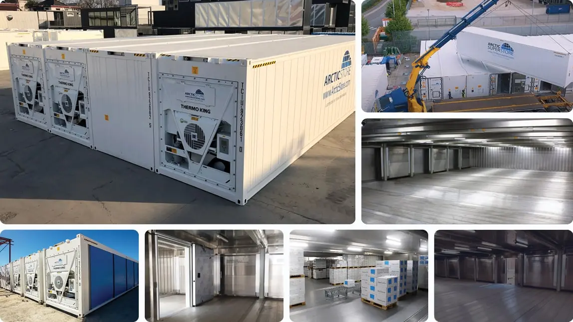 40ft Arctic SuperStore Modulära kylcontainrar Lösning för kylförvaring