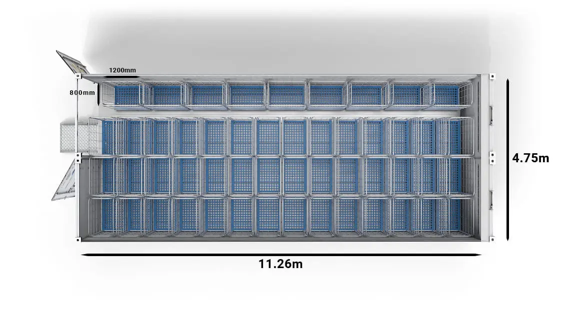 51 rullburar i en 2-facks 40-fots Arctic SuperStore