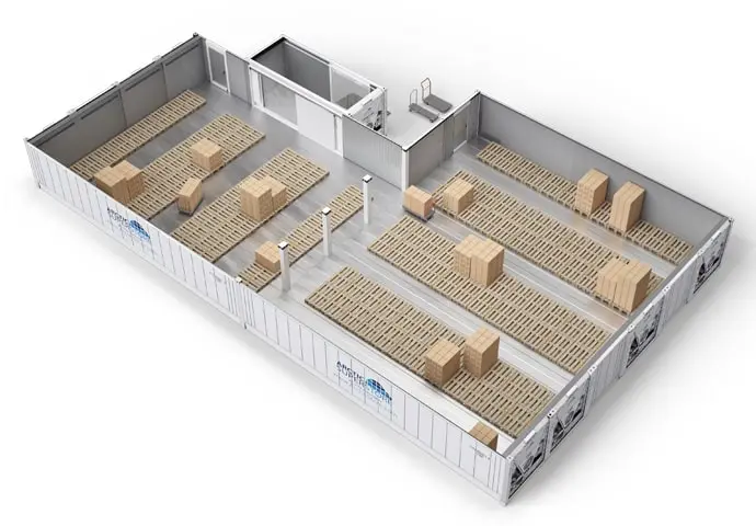 Arctic SuperStore med pallar och anslutningsrum