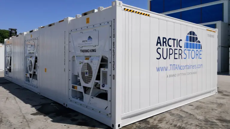Arctic SuperStore-container på ett lager