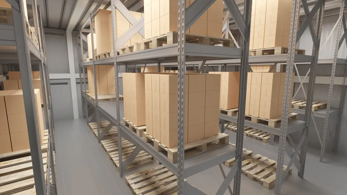 Inre vy av Arctic MegaStores temperaturreglerade förvaringscontainer med isolerade väggar och golv
